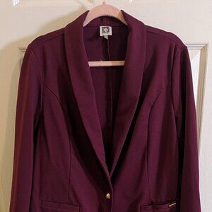 Anne Klein Womens Size XL Maroon Blazer